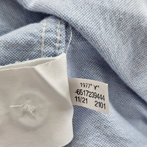 American Eagle Shirt Mens L Blue Collared Button Down LS Cotton Western Preppy - Picture 15 of 16